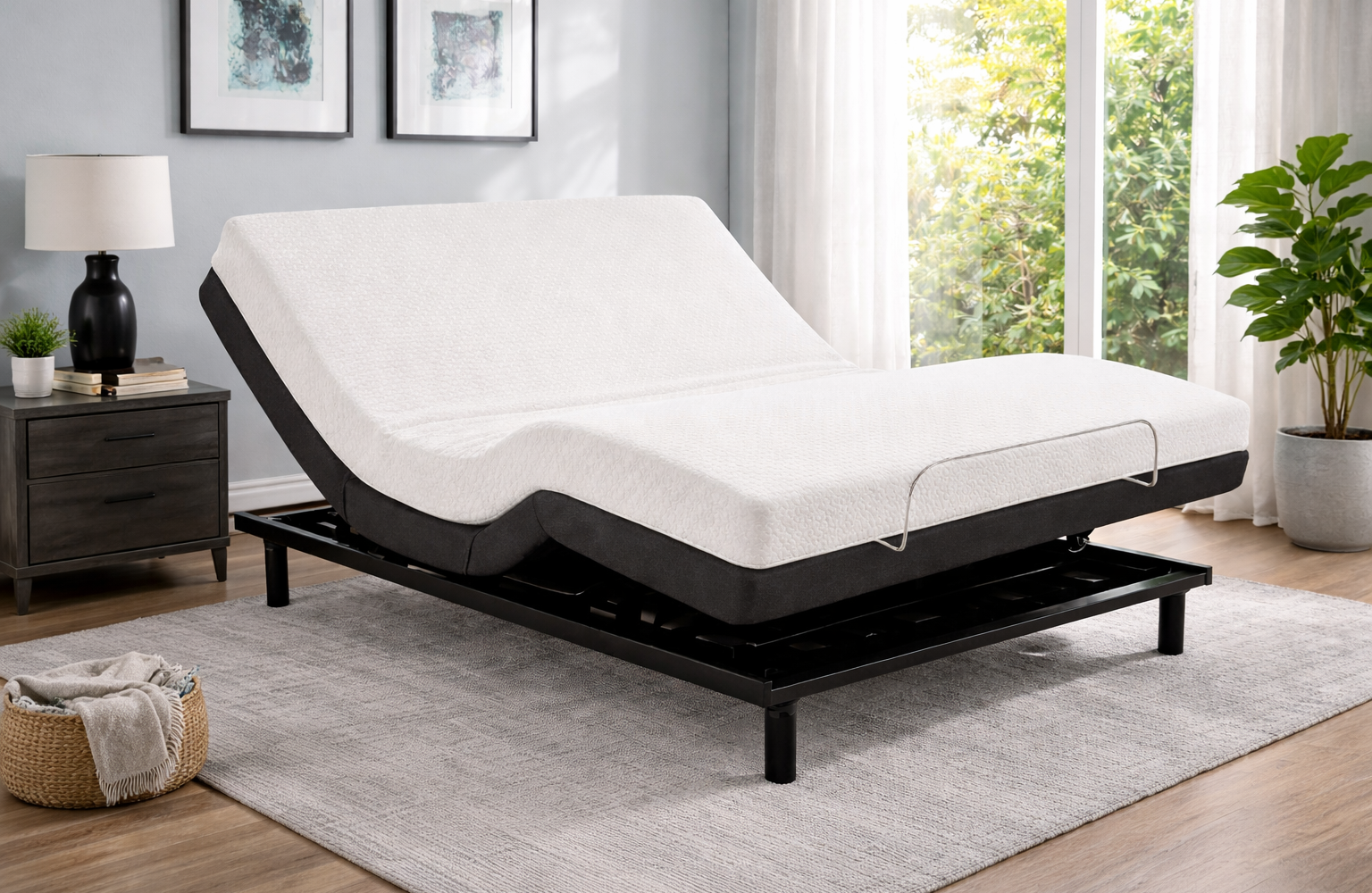 Chambre moderne avec lit ajustable : inspiration chambre