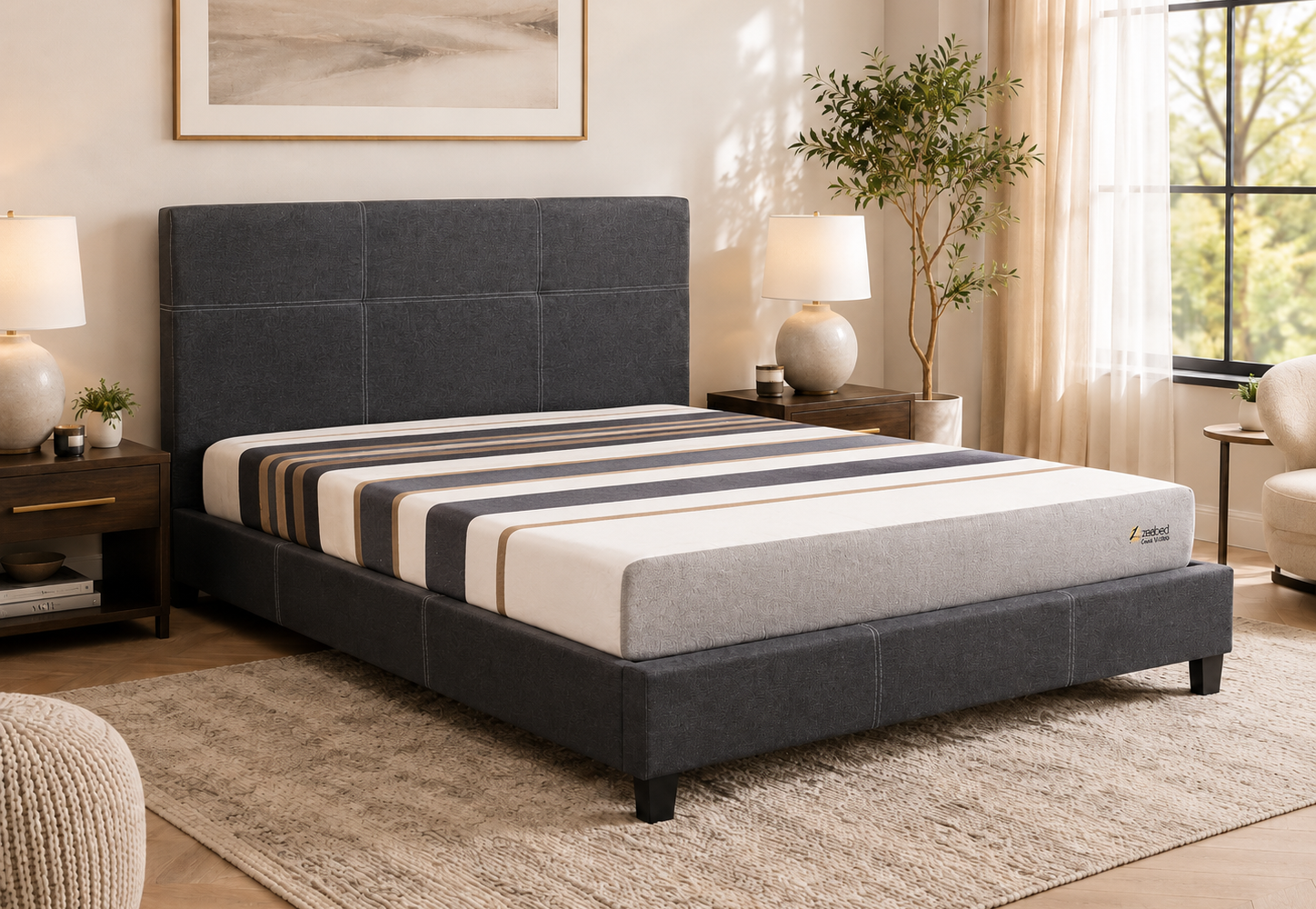 Chambre moderne et apaisante avec lumière naturelle : inspiration chambre