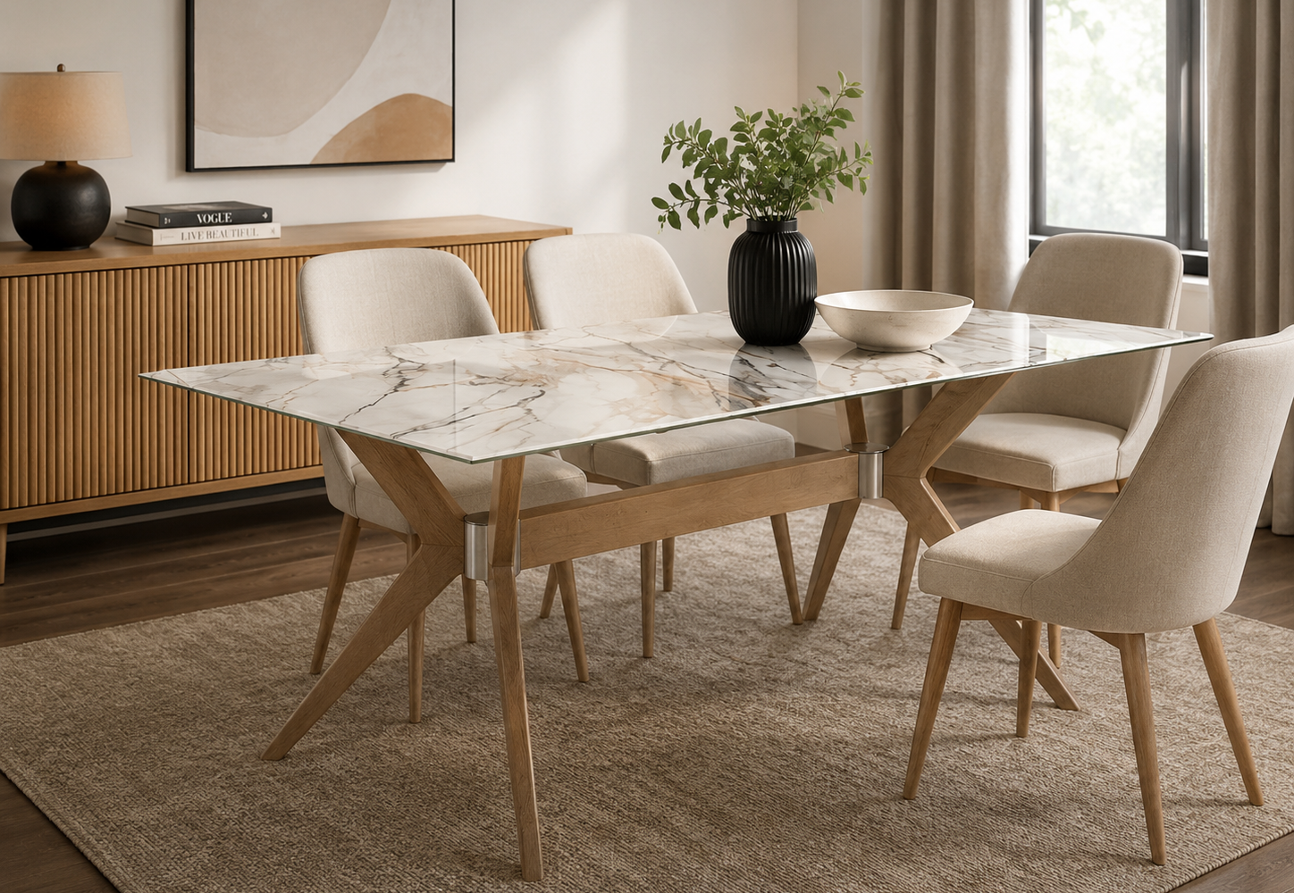Salle à manger scandinave minimaliste et lumineuse : inspiration salle à manger
