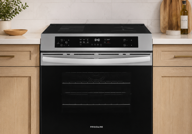 Cuisine moderne et épurée avec four Frigidaire : inspiration cuisine