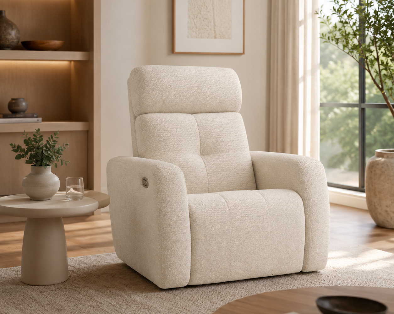 Salon moderne et lumineux avec fauteuil : inspiration salon