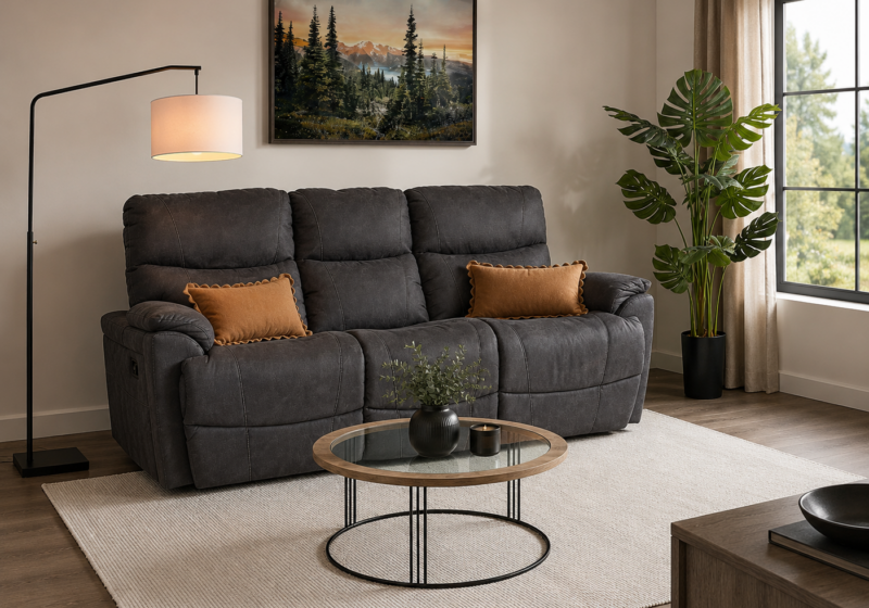Salon moderne et chaleureux avec plante : inspiration salon