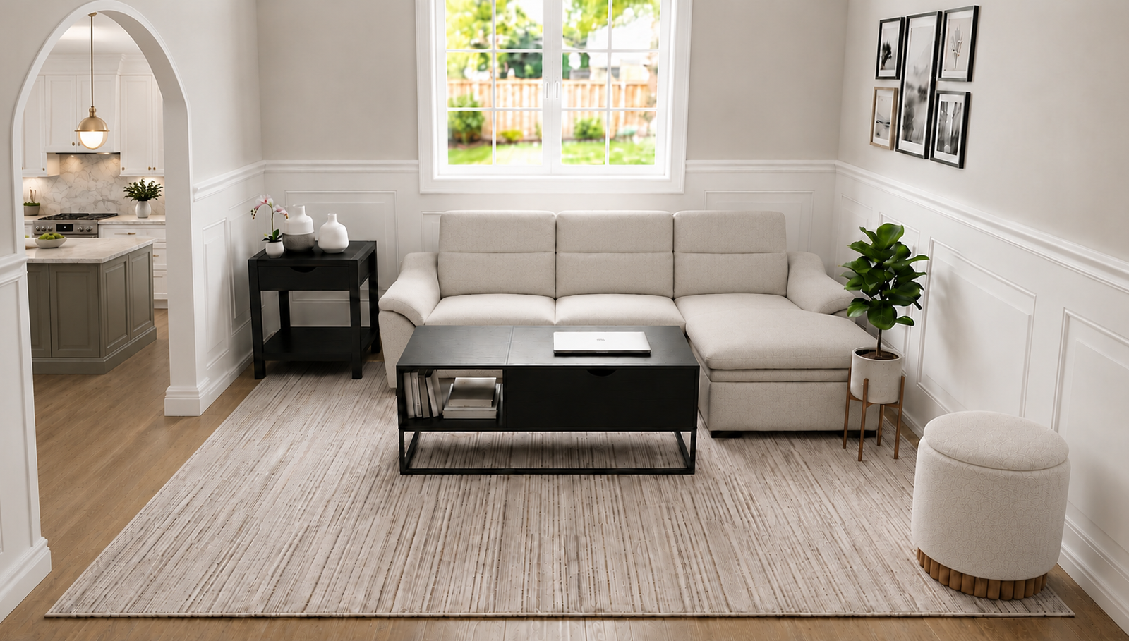 Salon lumineux et moderne avec plantes : inspiration salon