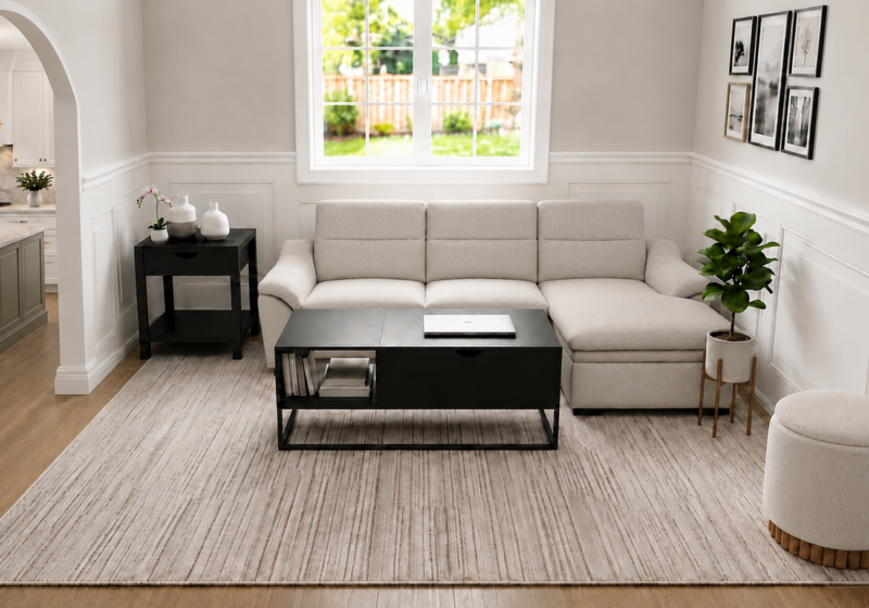 Salon lumineux et moderne avec plantes : inspiration salon