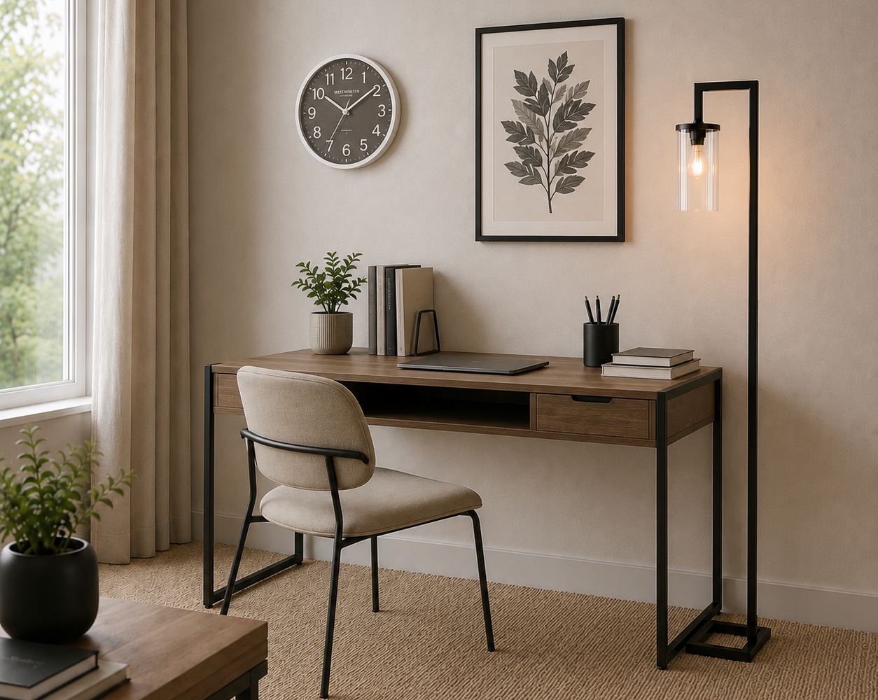 Bureau minimaliste chaleureux et moderne : inspiration bureau