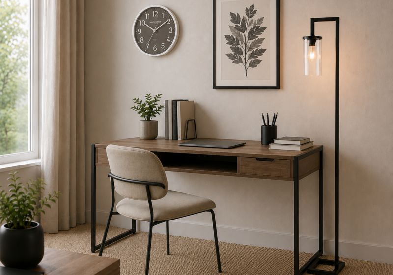 Bureau minimaliste chaleureux et moderne : inspiration bureau