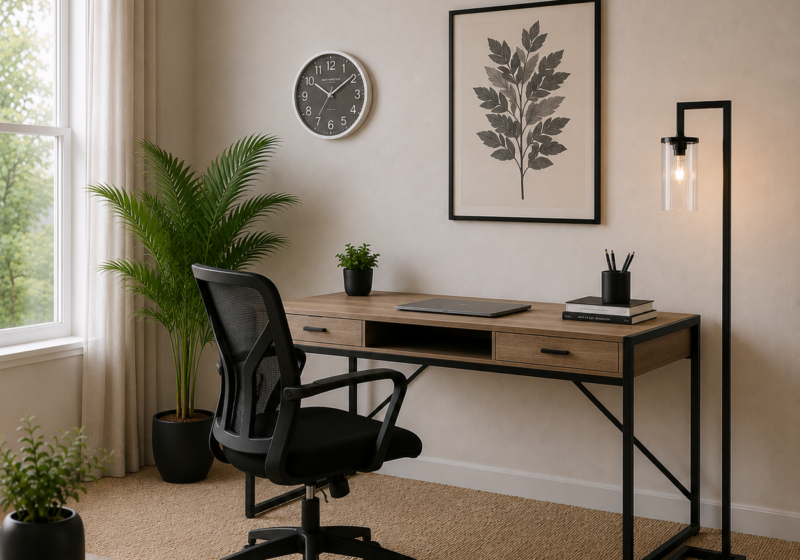 Bureau à domicile minimaliste et chaleureux : inspiration bureau
