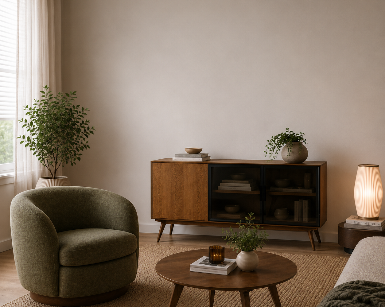 Salon minimaliste et chaleureux moderne : inspiration salon