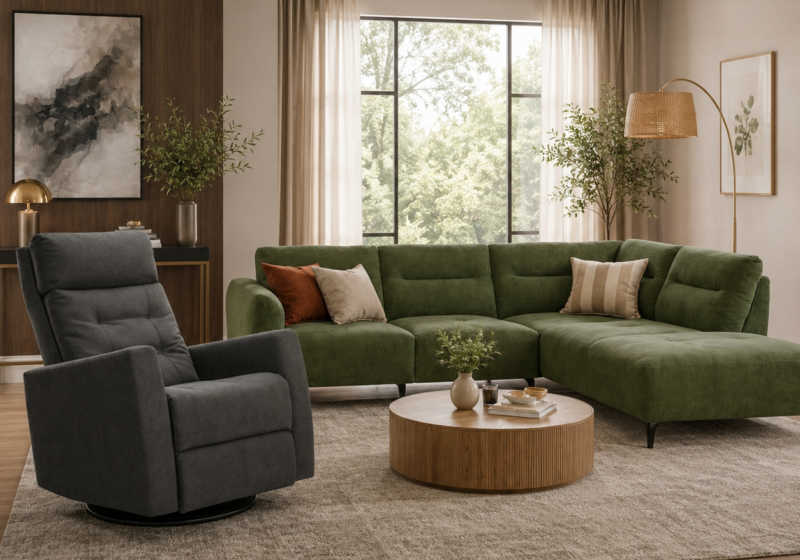 Salon moderne et lumineux avec touches naturelles : inspiration salon