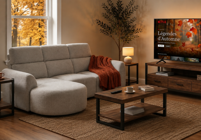 Salon moderne et chaleureux en automne : inspiration salon