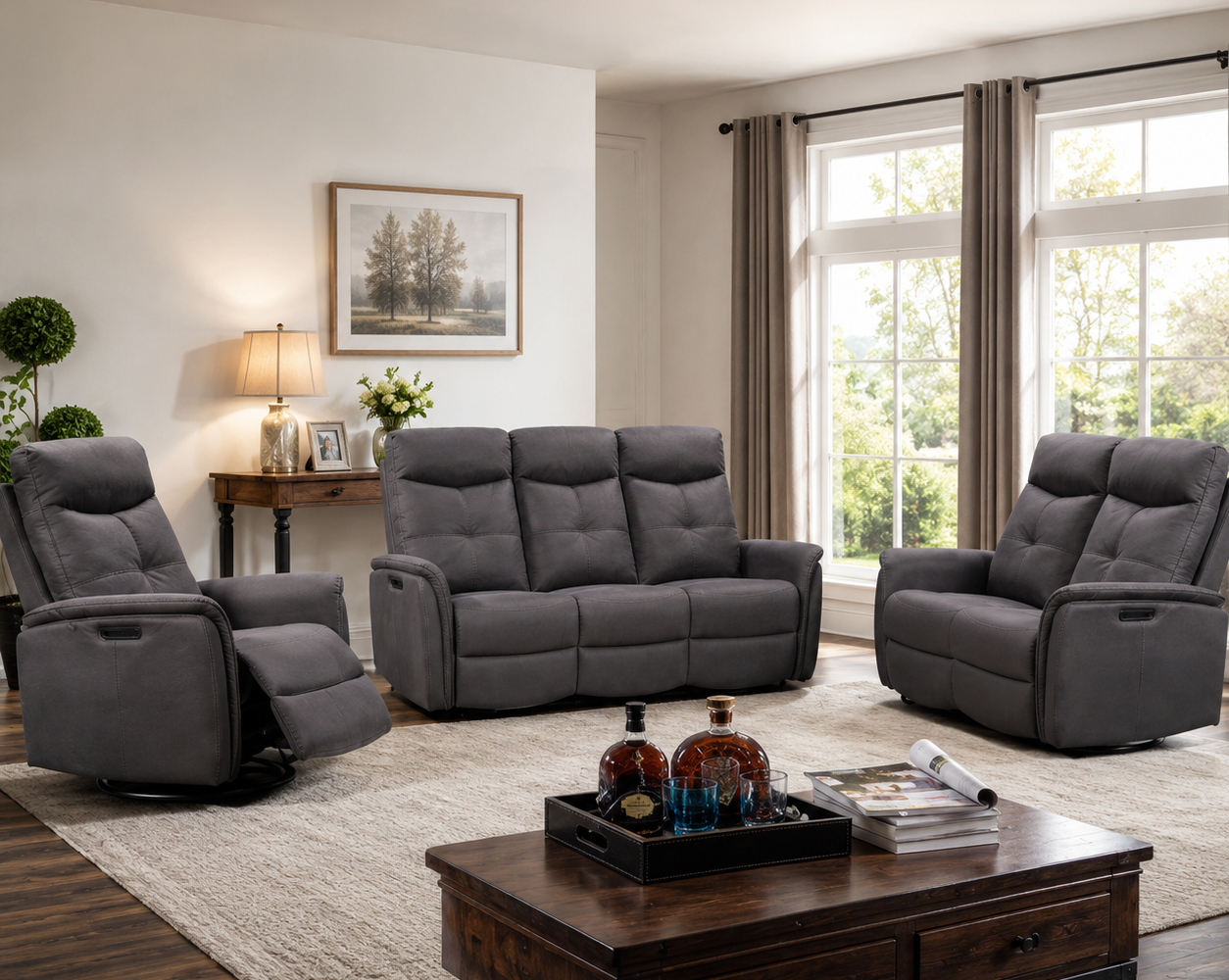 Salon confortable avec fauteuils inclinables : inspiration salon