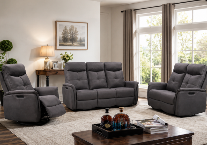 Salon confortable avec fauteuils inclinables : inspiration salon