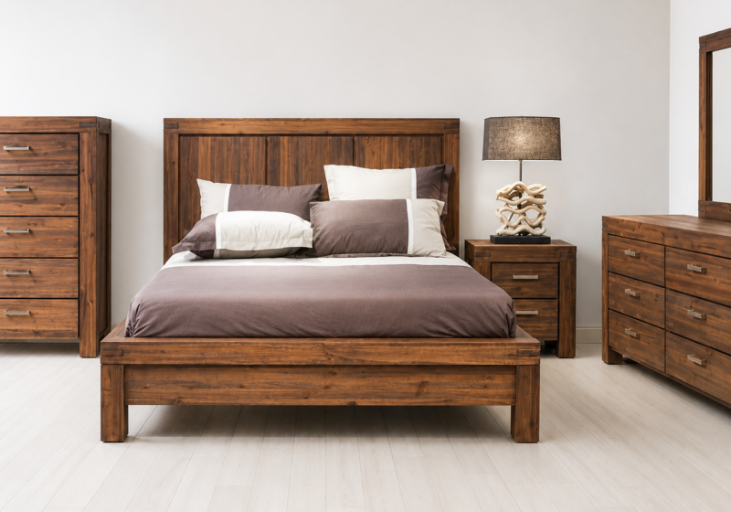 Chambre moderne en bois chaleureux : inspiration chambre