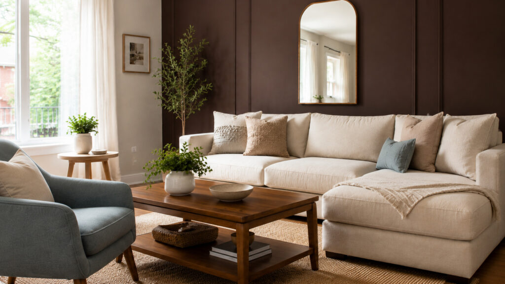 Comment adopter le brun chocolat sans assombrir son salon : vue d’ensemble