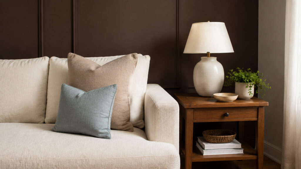 Comment adopter le brun chocolat sans assombrir son salon : mobilier, lumière et couleurs