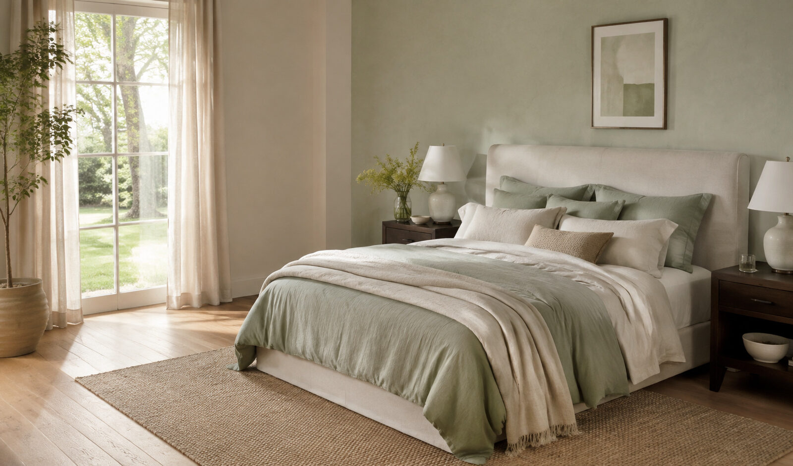 Du vert sauge au pistache : pourquoi la palette change, inspiration chambre