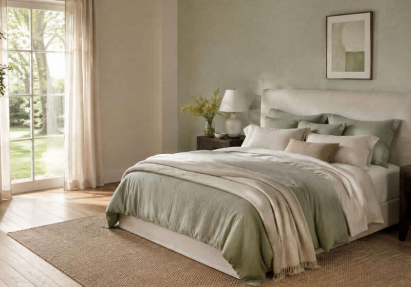 Du vert sauge au pistache : pourquoi la palette change, inspiration chambre