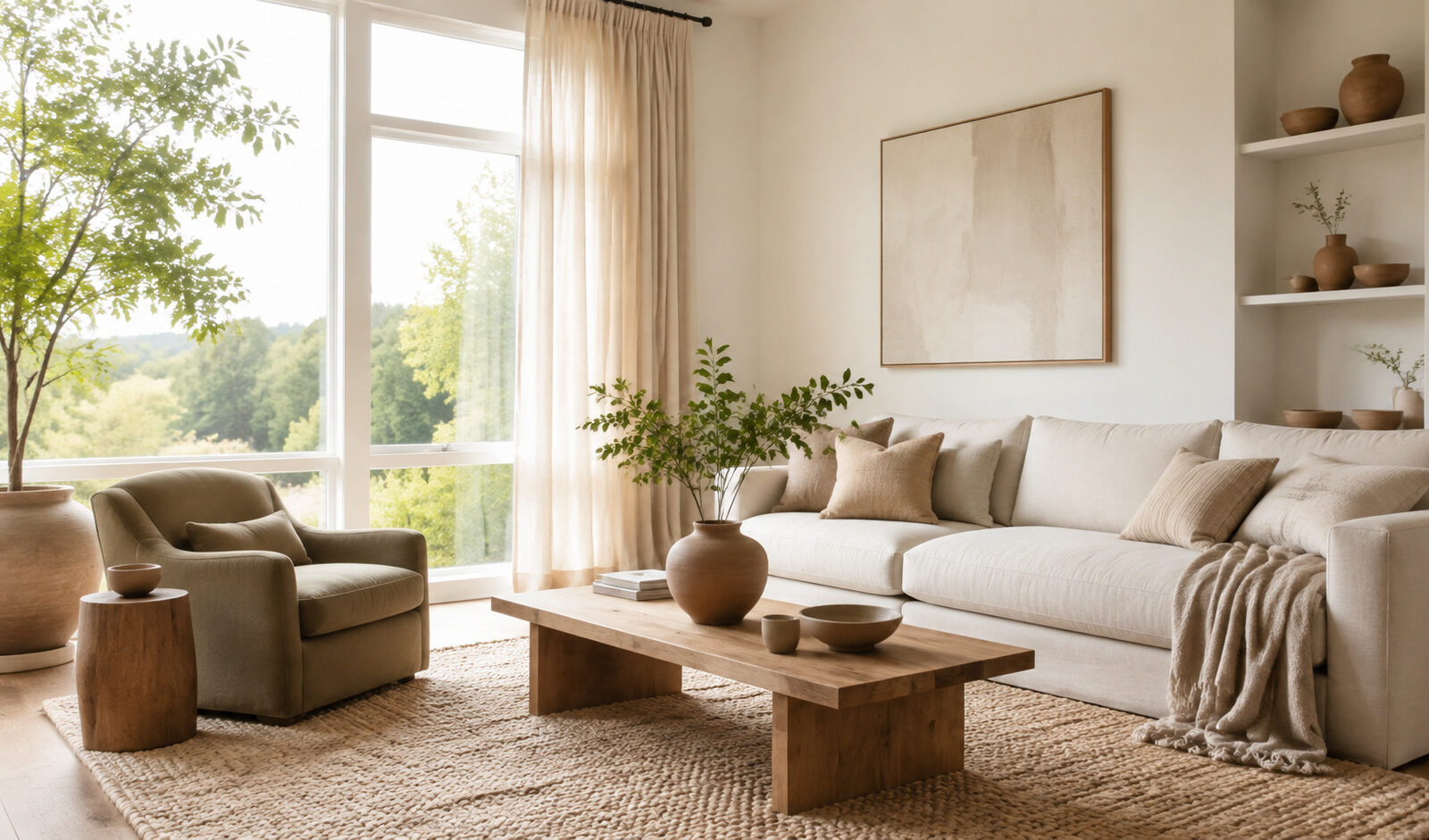Sable, lin, argile et kaki : les nouveaux neutres, inspiration salon