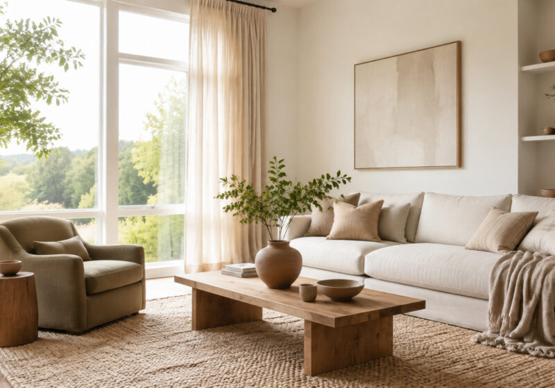 Sable, lin, argile et kaki : les nouveaux neutres, inspiration salon