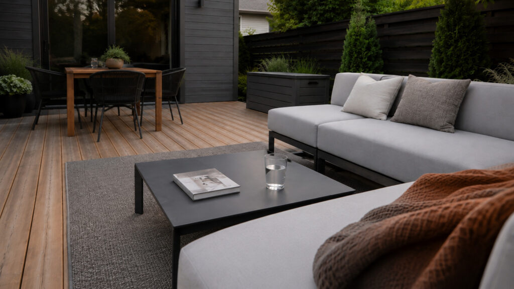 Concevoir un patio contemporain aussi beau que durable : matières et détails