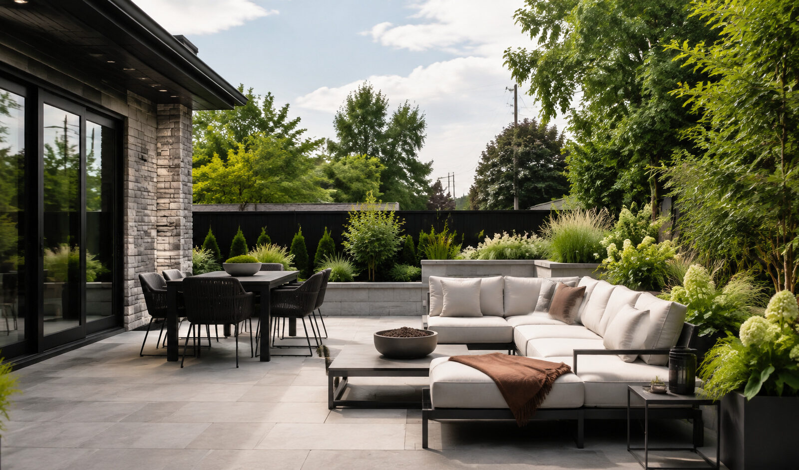 Concevoir un patio contemporain aussi beau que durable
