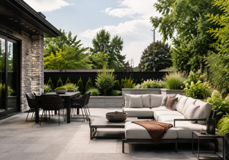 Concevoir un patio contemporain aussi beau que durable
