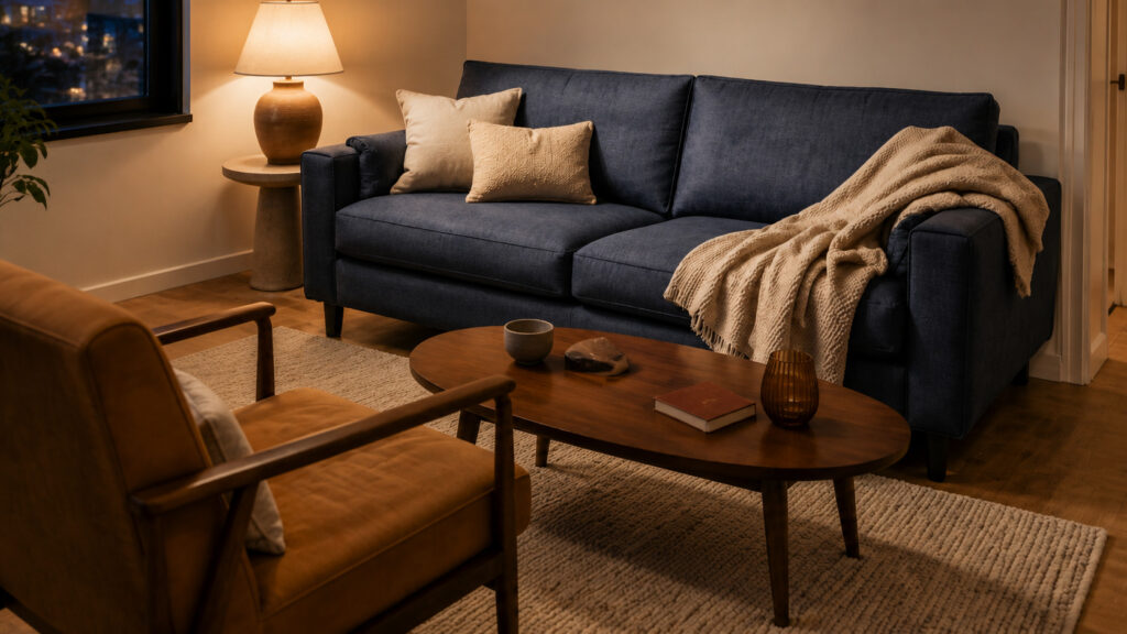 Décorer avec le bleu sans refroidir l’ambiance : matières et détails