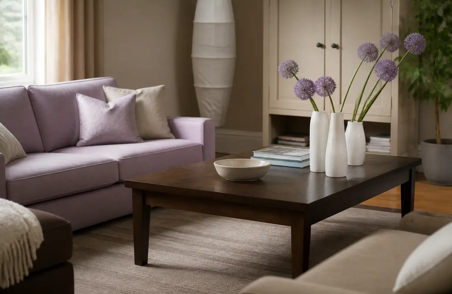 Avant la couleur de l’année : beiges, gris galet et retour du lilas (2006 à 2009), inspiration salon