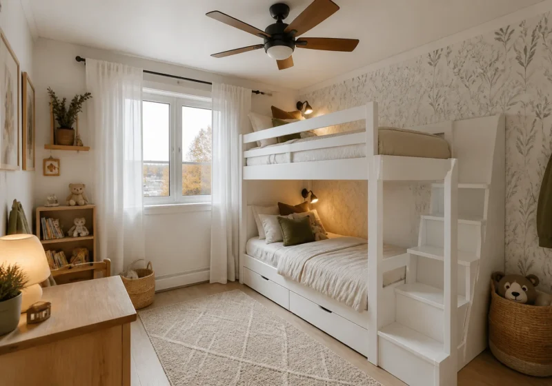 Lit superposé : le mesurer avec le plafond, la fenêtre et le ventilateur avant de l’acheter, inspiration chambre